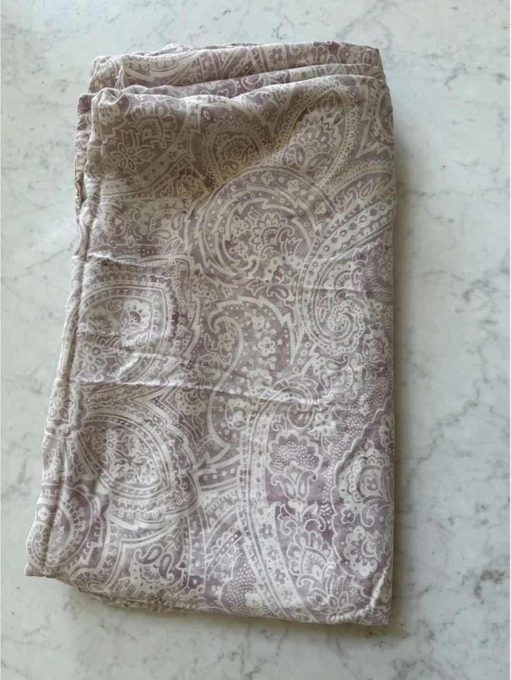 Pottery Barn King Duvet Cover Paisley Taupe White Lyocell TENCEL 108 x 92